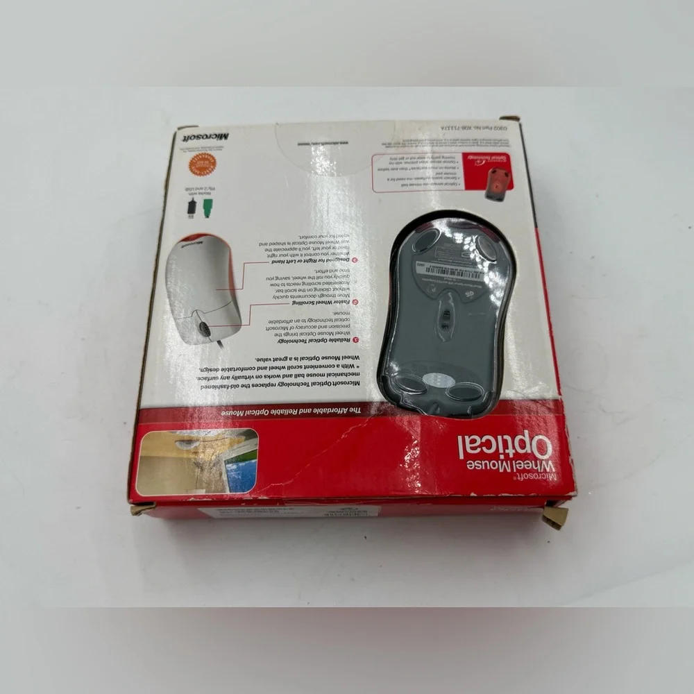 Microsoft Wheel Mouse Optical Vintage Mouse: PC/MAC USB PS2 (New